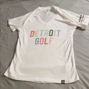 White Detroit Golf Women's Short Sleeve Tee